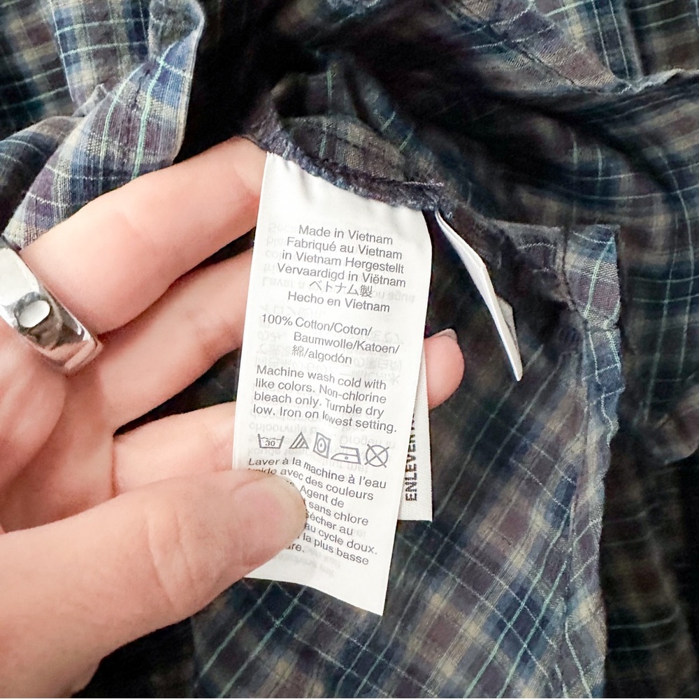 Madewell Plaid Ruffle-Neck Popover Blouse Size Small NWT - Picture 5 of 9